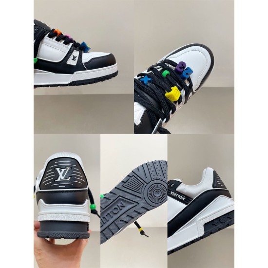 L Trainer Maxi Low-Top Trainers in white and black detail collage Collage showing details of L Trainer Maxi Low-Top Trainers in white and black