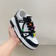 L Trainer Maxi Low-Top Trainers in white and black three-quarters view Three-quarters front angle of L Trainer Maxi Low-Top Trainers in white and black