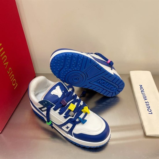 Replica L Trainer Maxi Low-Top Sneakers In White And Blue – Lvs117 Uk - 9199 - Buddha Luxury
