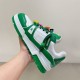 L Trainer Maxi Low Top Trainers White Green - Reverse Angle Inverse angle view of L Trainer Maxi trainers in green and white