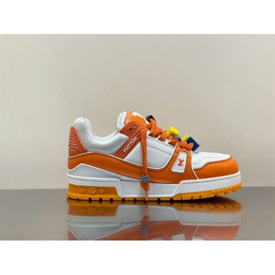 Replica L 9097 LLVS115 Buddha Luxury Replica L Trainer Maxi Low-Top Sneakers In White And Orange – Lvs115 Uk - 9097 - Buddha Luxury
