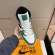 L Green White and Black High-Top Trainer Top-Down Lacing View L green white and black high-top trainer top-down lacing view