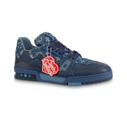 L Nigo Trainer Denim Blue Monogram Low Top Sneakers Colourway