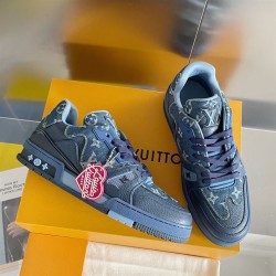 L Nigo Trainer Denim Blue Monogram Low Top Sneakers Colourway