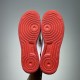 Nike Air Force 1 Low-Top Red White Trainers Outsole View Underside view of the red tread pattern outsoles on Nike Air Force 1 Low-Top Red White Trainers