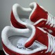 Nike Air Force 1 Low-Top Red White Trainers Collar Detail Close-up of the padded inner collar and branded tongue tag on Nike Air Force 1 Low-Top Red White Trainers