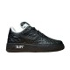 Nike Air Force 1 Low-Top Embossed Trainers Black full side profile view