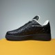 Nike Air Force 1 Low-Top Embossed Trainers Black medial side view