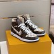 Nike Air Jordan 1 Retro High Trainers in Brown Three-Quarter View Pair of brown Nike Air Jordan 1 Retro High Trainers resting on a shoe box