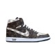 Nike Air Jordan 1 Retro High Trainers Profile Shot in brown Lateral view of brown Nike Air Jordan 1 Retro High Trainer on white background