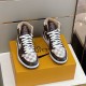 Nike Air Jordan 1 Retro High Trainers in Brown Front Angle Front view of Nike Air Jordan 1 Retro High Trainers in brown showing white laces