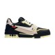 Nike Black And Cream Panel Low Top Trainers Side View Side profile cutout view of Nike Black And Cream Panel Low Top Trainers