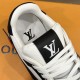 L White And Black Trainers Interior Insole View Interior collar view highlighting the branded insole of L white and black trainers
