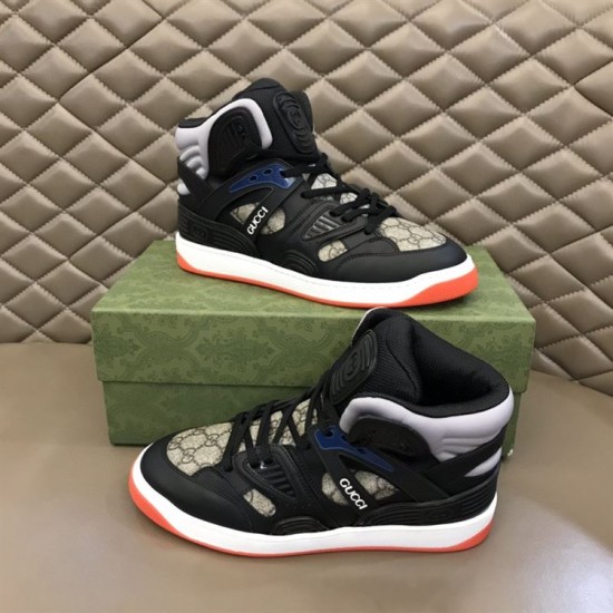 Gucci Basket High Top Black Demetra Canvas Trainers Pair on Box Gucci Basket High Top Black Demetra Canvas Trainers Pair on Box
