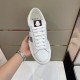 Moncler Montpellier White Trainer Top View in white and grey Handheld top view of a Moncler Montpellier white leather trainer showing tongue logo and lacing in white and grey