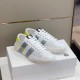 Moncler Montpellier White Leather Trainers Pair View in white and grey Pair of Moncler Montpellier white leather trainers resting on a shoe box in white and grey