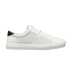 Moncler New Monaco Perforated White Leather Trainers