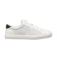 Moncler New Monaco Perforated White Leather Trainers side view