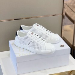 Moncler New Monaco Perforated White Leather Trainers Moncler New Monaco Perforated White Leather Trainers