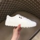 Moncler Promyx White Leather Low Top Trainer Lateral Side Moncler Promyx White Leather Low Top Trainer Held Lateral Profile