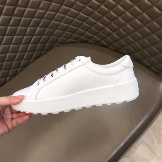 Moncler Promyx White Leather Low Top Trainer Medial View Moncler Promyx White Leather Low Top Trainer Medial Profile View