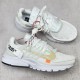 Nike Air Presto Mesh Low Top White Trainers Lateral View Lateral perspective of Nike Air Presto Mesh Low Top White Trainers with translucent lace cage