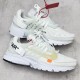 Nike Air Presto Mesh Low Top White Trainers Pair View Pair of Nike Air Presto Mesh Low Top White Trainers displayed from top angle on stone background