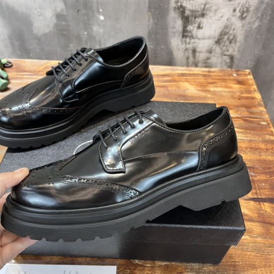 replica PRADA BRUSHED LEATHER DERBY BROGUE SHOES SHOES – PRS033 UK