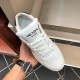 Prada Downtown Trainer Tongue Detail in white and black Top-down view of Prada Downtown trainer tongue with printed brand lettering in white and black