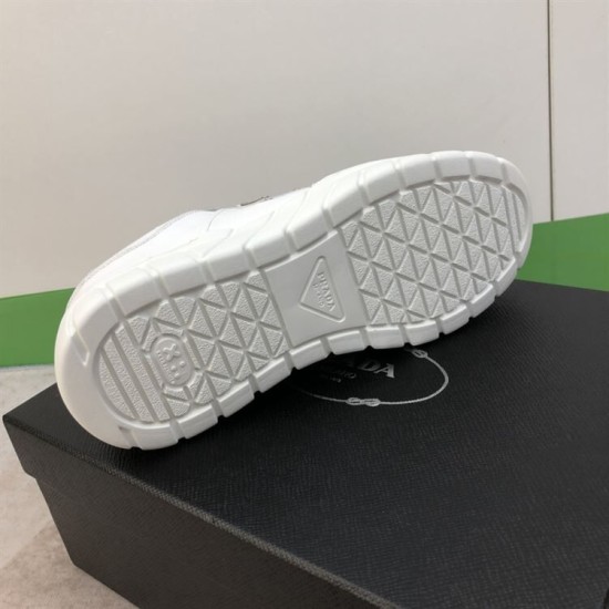 Prada Leather Low Top Chunky Soles Trainers White Sole View Underside view showing sole pattern of Prada Leather Low Top Chunky Soles Trainers White
