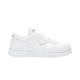 Prada Leather Low Top Chunky Soles Trainers White Full Profile Full lateral side profile of Prada Leather Low Top Chunky Soles Trainers White