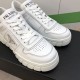 Prada Leather Low Top Chunky Soles Trainers White Front Angle Top front angled view of Prada Leather Low Top Chunky Soles Trainers White
