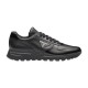 Prada Black Leather Low Top Trainer Lateral Profile Prada Black Leather Low Top Triangle Logo Trainer lateral profile