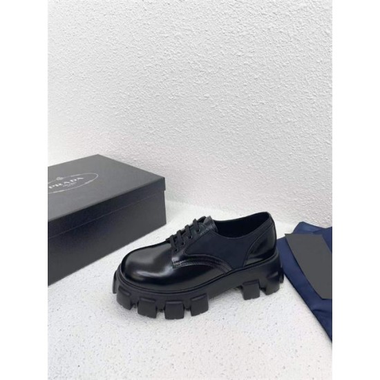 Replica Prada 9350 PPRS068 Buddha Luxury Replica Prada Trainers Monolith Brushed Leather And Nylon Lace-Up Shoes – Prs068 Uk - 9350 - Buddha Luxury