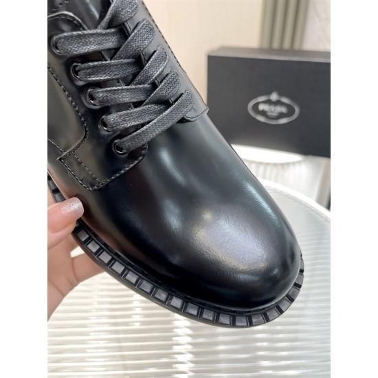 Replica Prada 8817 PPRS038 Buddha Luxury Replica Prada Trainers Monolith Brushed Leather Derby Shoes – Prs038 Uk - 8817 - Buddha Luxury