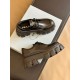 Pair of black Prada Monolith shoes highlighting chunky lug soles