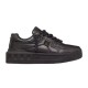 Valentino One Stud XL Low-Top Black Leather Trainers Studio View Full lateral studio profile of Valentino One Stud XL low-top black leather trainers