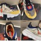 Versace Chain Reaction Trainer Detail Grid View in yellow and white Four-panel collage showing close-up details of Versace Chain Reaction Trainer materials and logos in yellow and white