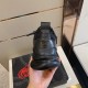 Rear heel view of Versace Chain Reaction black trainer highlighting the Medusa crest