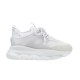 Versace Chain Reaction White Trainers Side Profile Side profile view of Versace Chain Reaction low top white mesh trainers