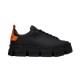 Versace Greca Labyrinth Black Leather Trainers Lateral View Full lateral view of Versace Greca Labyrinth Chunky Sole Black Leather Trainers on white background