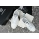 Versace White Leather Trainers Top View Top-down view of Versace white leather trainers showing tongue detail