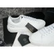 Versace White Leather Trainers Display Pair of Versace white leather trainers displayed with branded tags