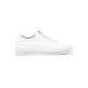 Versace White Leather Low Top Trainer Profile Side profile view of Versace white leather trainer with embossed midsole
