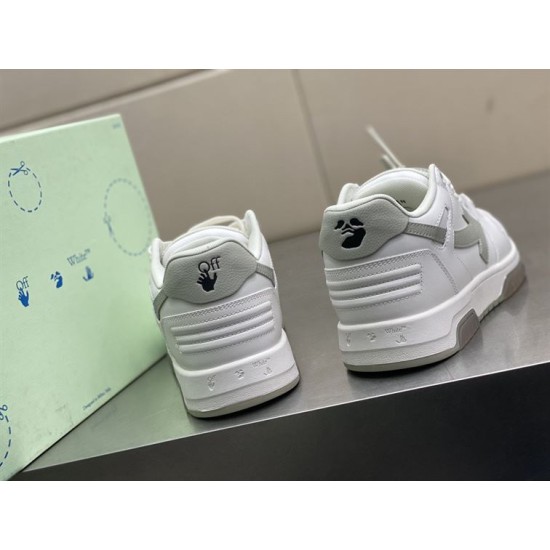 Off-White Out Office Trainers Heel Logo View Rear view of Off-White Out Office Trainers showing logo on heel tabs