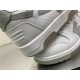 Off-White Out Office Trainers Heel Construction Detail Close-up view of heel counter stitching on Off-White Trainers White Grey