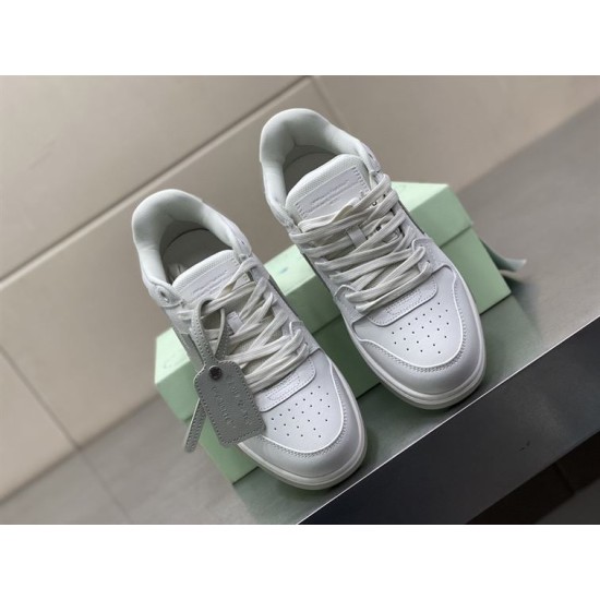 Off-White Out Office Low Top Trainers White Grey Top View Top-down view of Off-White Out Office Low Top Trainers in White Grey