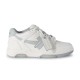 Off-White Out Office Leather Low Top Trainers White Grey Side View Off-White Out Office Leather Low Top Trainers in White Grey side view