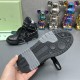 Underside of Off-White High Top Black Leather Trainer highlighting the tread pattern and outsole design
