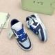 Off-White Out Of Office Blue Trainers Top View Top-down view of Off-White Out Of Office blue trainers displaying perforated toe box